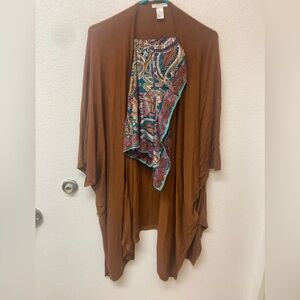 H&M Duater Cardigan Sweater With Green Silk Scarf size Medium/Large